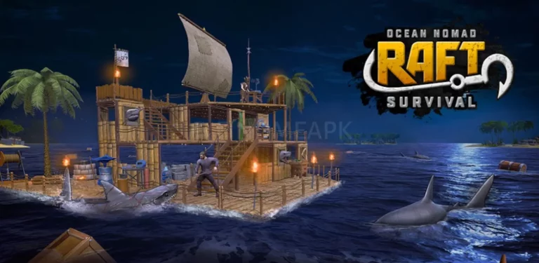 Raft Survival MOD APK: Ocean Nomad v1.216.0 (Free Shopping, Mega Menu)