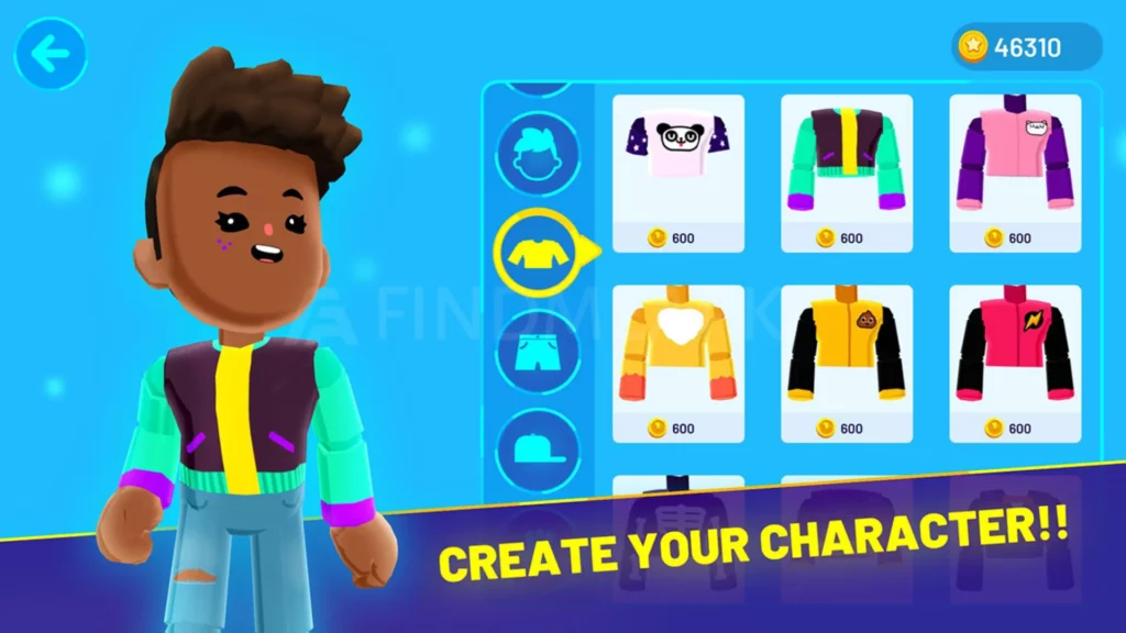 Create your character in findmeapk