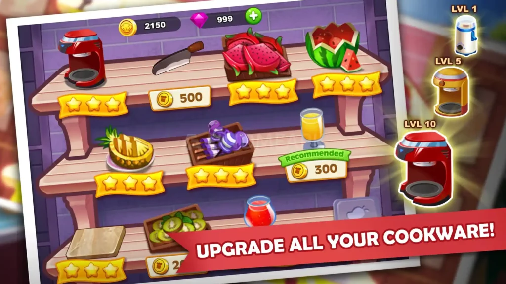 Upgrade in Cooking Madness