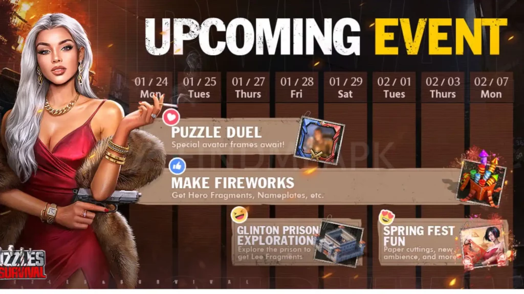 Upcoming Events in Puzzles and Survival MOD APK