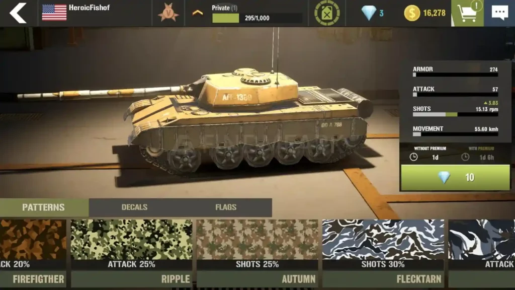 War Machines Tank customization