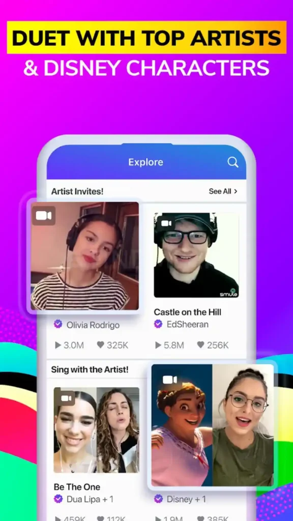 Smule Duet with top artists